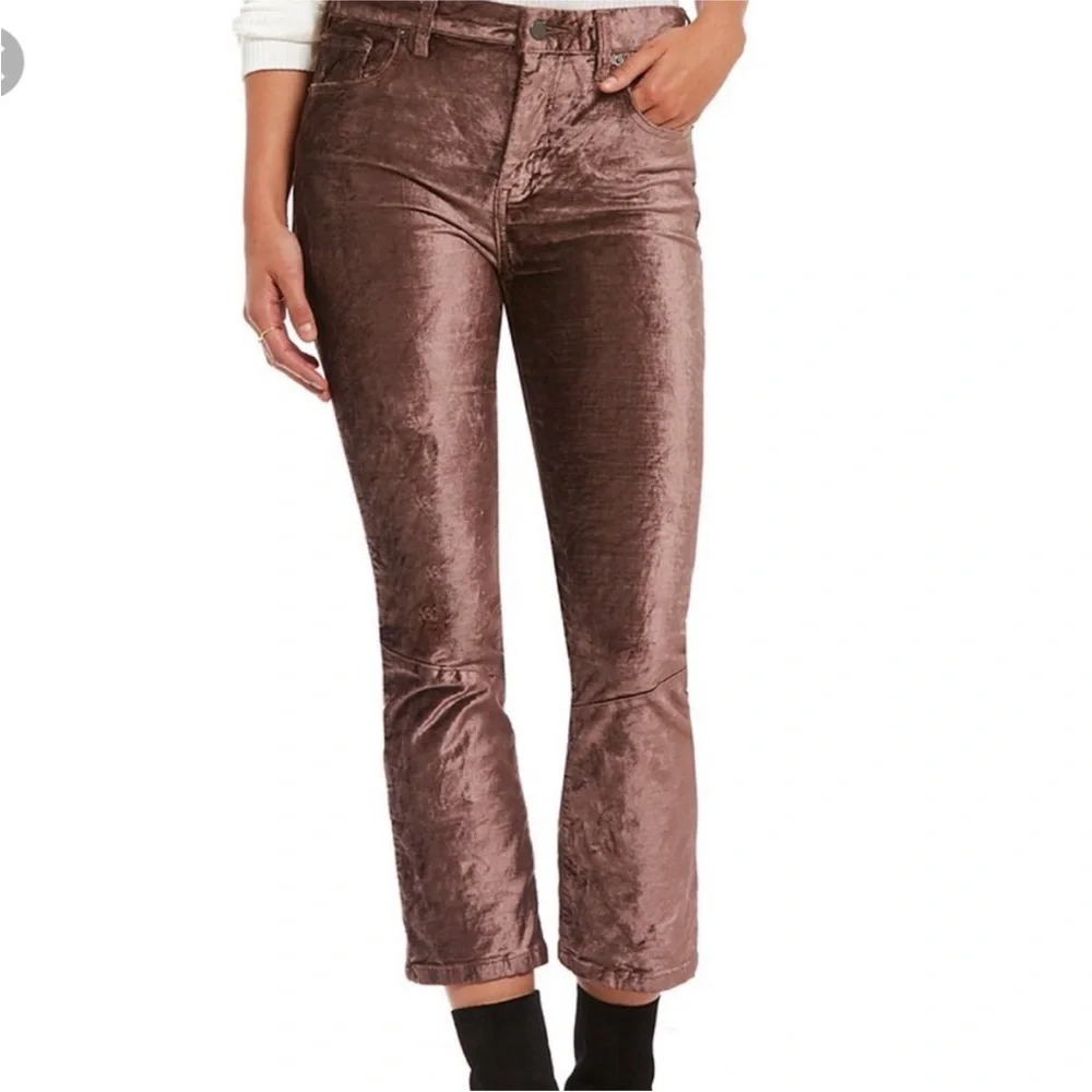 Free People Velvet Crop Flare Pants / Jeans Size 26